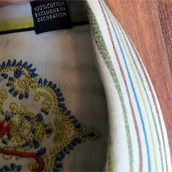 ROBERT GRAHAM COTTON MULTI COLOR STRIPED BUTTON DOWN SIZE MED - Picture 8 of 12